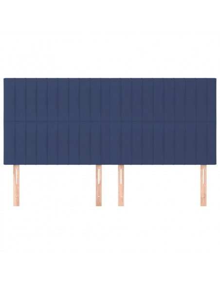 Testiera 4 pz Blu 100x5x78/88 cm in Tessuto