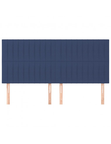 Testiera 4 pz Blu 90x5x78/88 cm in Tessuto