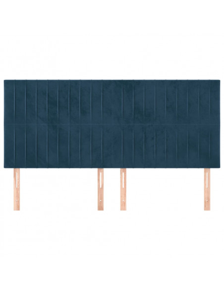 Testiera 4 pz Blu scuro 90x5x78/88 cm in Velluto