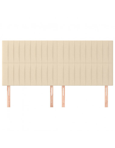 Testiera 4 pz Crema 80x5x78/88 cm in Tessuto