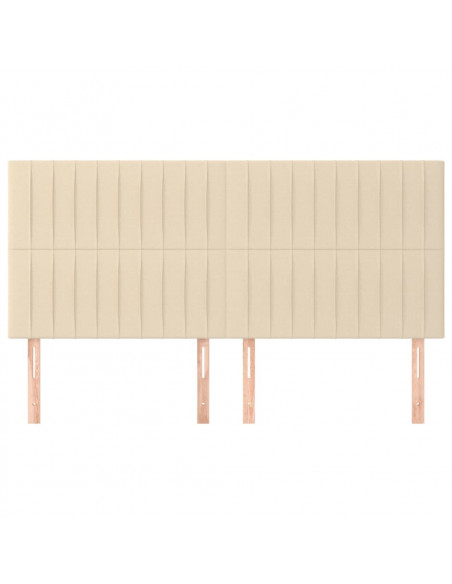 Testiera 4 pz Crema 80x5x78/88 cm in Tessuto