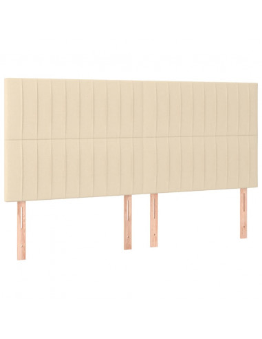 Testiera 4 pz Crema 90x5x78/88 cm in Tessuto