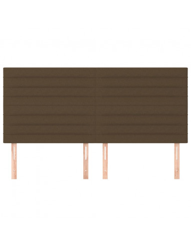 Testiera 4 pz Marrone Scuro 100x5x78/88 cm in Tessuto