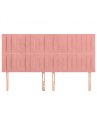 Testiera 4 pz Rosa 80x5x78/88 cm in Velluto