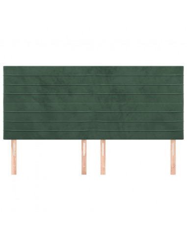 Testiera 4 pz Verde Scuro 80x5x78/88 cm in Velluto