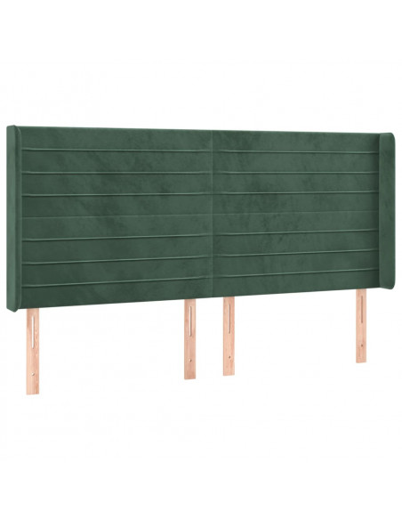 Testiera a LED Verde Scuro 163x16x118/128 cm in Velluto