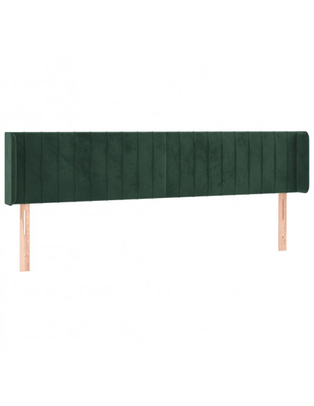 Testiera a LED Verde Scuro 183x16x78/88 cm in Velluto