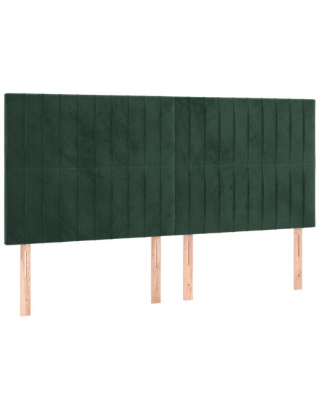 Testiera a LED Verde Scuro 200x5x118/128 cm in Velluto