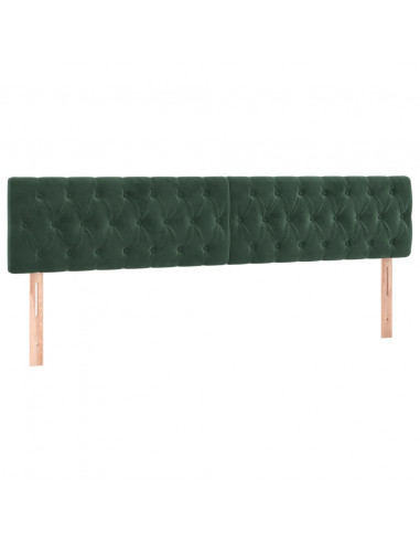 Testiera a LED Verde Scuro 200x7x78/88 cm in Velluto