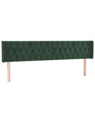 Testiera a LED Verde Scuro 203x16x78/88 cm in Velluto
