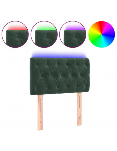 Testiera a LED Verde Scuro 80x7x78/88 cm in Velluto 2