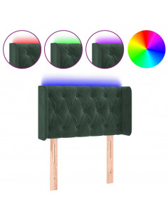 Testiera a LED Verde Scuro 83x16x78/88 cm in Velluto 2