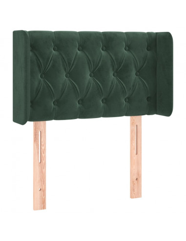 Testiera a LED Verde Scuro 83x16x78/88 cm in Velluto