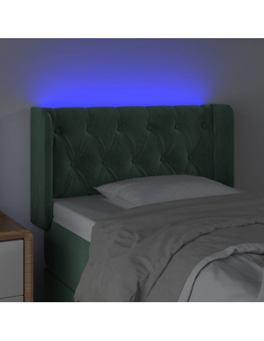 Testiera a LED Verde Scuro 83x16x78/88 cm in Velluto