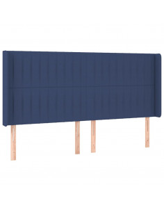 Testiera ad Orecchio Blu 163x16x118/128 cm in Tessuto 2