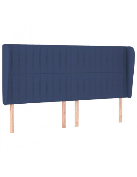 Testiera ad Orecchio Blu 163x23x118/128 cm in Tessuto