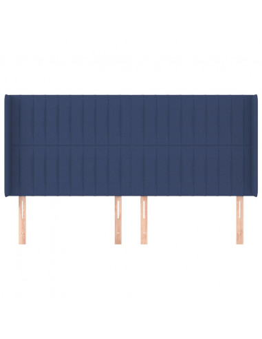 Testiera ad Orecchio Blu 203x16x118/128 cm in Tessuto