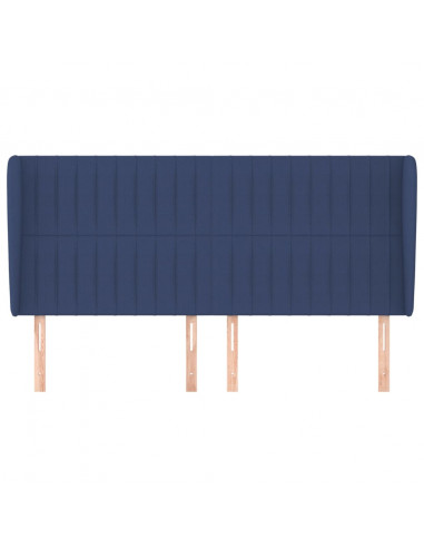 Testiera ad Orecchio Blu 203x23x118/128 cm in Tessuto