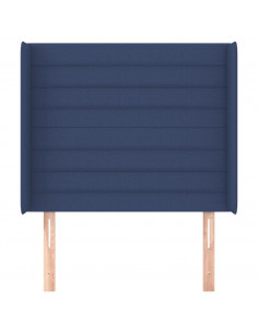 Testiera ad Orecchio Blu 83x16x118/128 cm in Tessuto 2