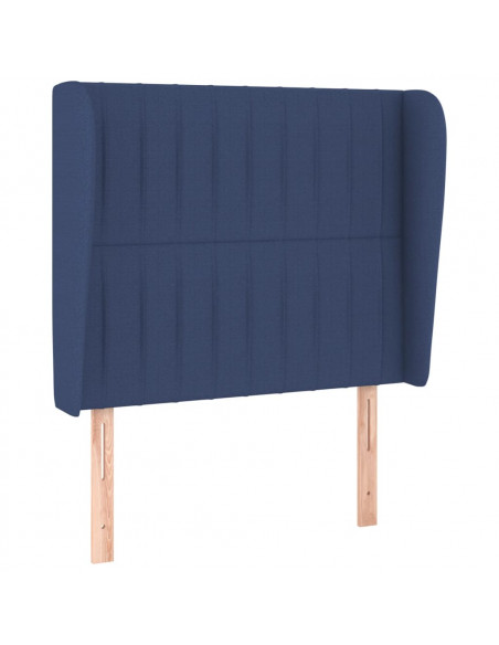 Testiera ad Orecchio Blu 93x23x118/128 cm in Tessuto