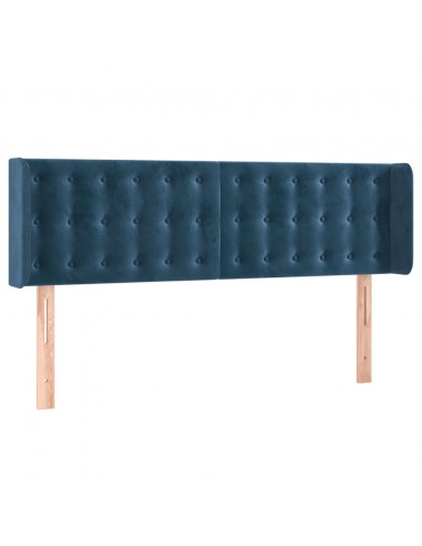 Testiera ad Orecchio Blu Scuro 147x16x78/88 cm in Velluto