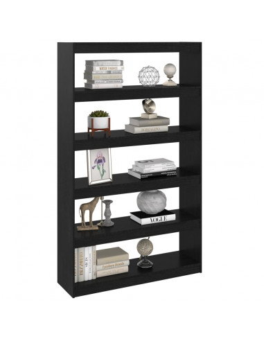Libreria/Divisorio Nero 100x30x167,5 cm in Legno di Pino