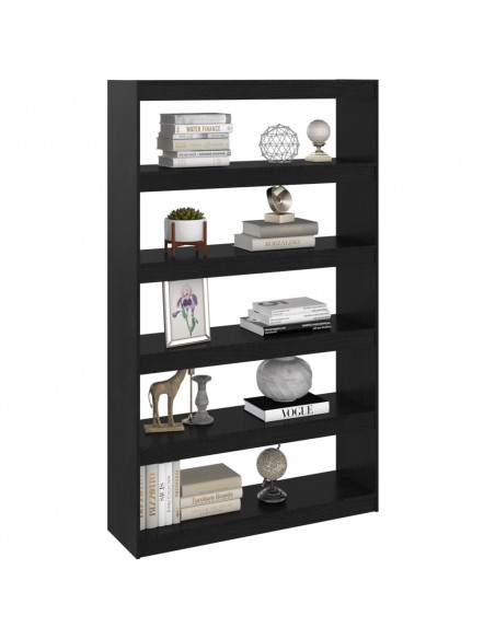 Libreria/Divisorio Nero 100x30x167,5 cm in Legno di Pino