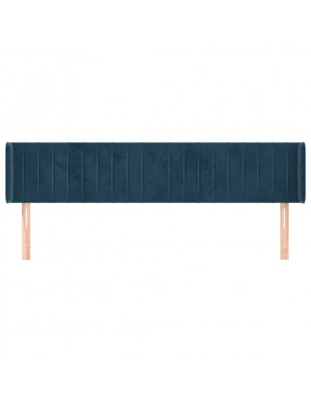 Testiera ad Orecchio Blu Scuro 183x16x78/88 cm in Velluto