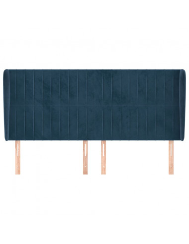 Testiera ad Orecchio Blu Scuro 183x23x118/128 cm in Velluto