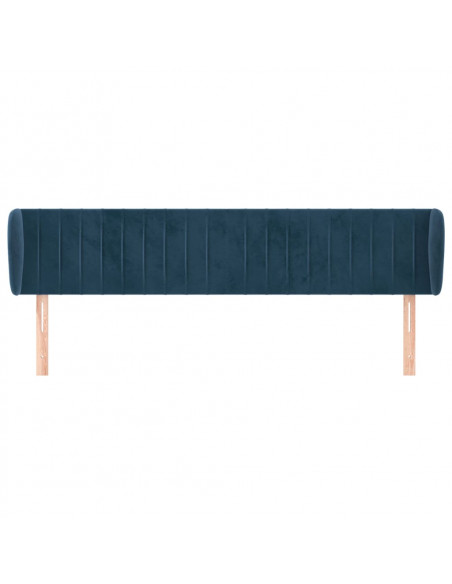 Testiera ad Orecchio Blu Scuro 183x23x78/88 cm in Velluto