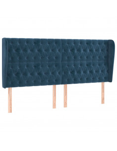 Testiera ad Orecchio Blu Scuro 203x23x118/128 cm in Velluto 2