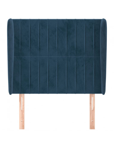 Testiera ad Orecchio Blu Scuro 93x23x118/128 cm in Velluto