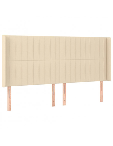 Testiera ad Orecchio Crema 163x16x118/128 cm in Tessuto