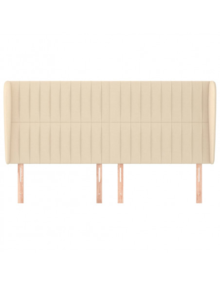Testiera ad Orecchio Crema 163x23x118/128 cm in Tessuto