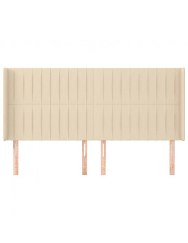 Testiera ad Orecchio Crema 183x16x118/128 cm in Tessuto