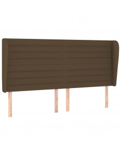 Testiera ad Orecchio Marrone Scuro 203x23x118/128 cm in Tessuto 2