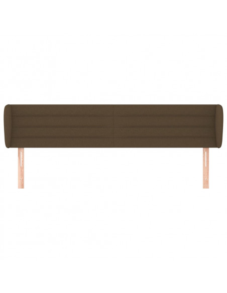 Testiera ad Orecchio Marrone Scuro 203x23x78/88 cm in Tessuto