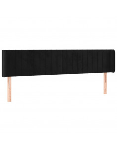 Testiera ad Orecchio Nera 163x16x78/88 cm in Velluto 2