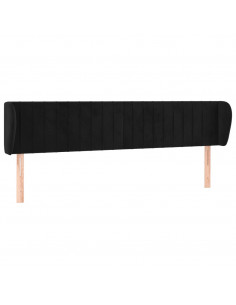 Testiera ad Orecchio Nera 163x23x78/88 cm in Velluto 2