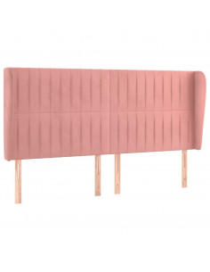 Testiera ad Orecchio Rosa 203x23x118/128 cm in Velluto 2