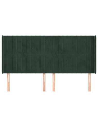 Testiera ad Orecchio Verde Scuro 163x16x118/128 cm in Velluto
