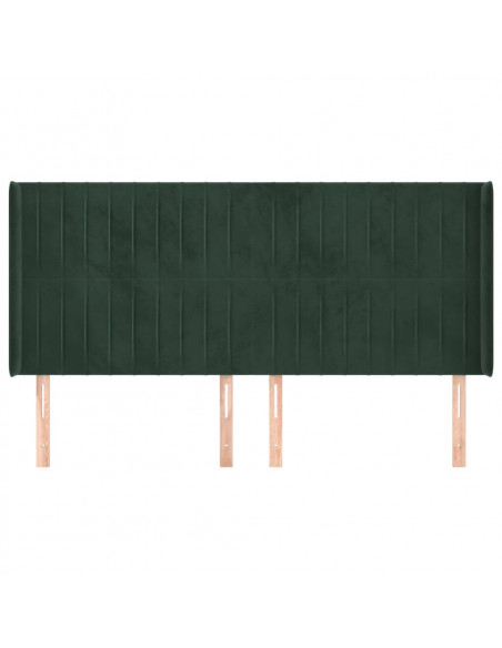 Testiera ad Orecchio Verde Scuro 163x16x118/128 cm in Velluto