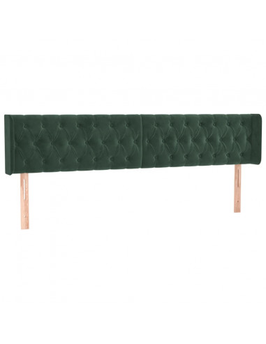 Testiera ad Orecchio Verde Scuro 203x16x78/88 cm in Velluto