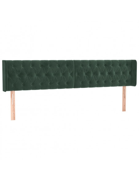 Testiera ad Orecchio Verde Scuro 203x16x78/88 cm in Velluto