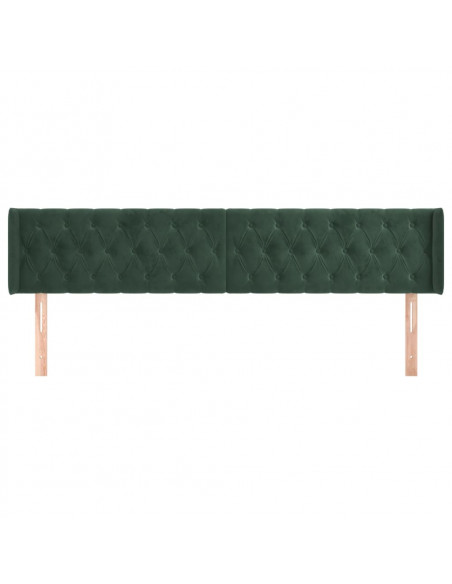Testiera ad Orecchio Verde Scuro 203x16x78/88 cm in Velluto