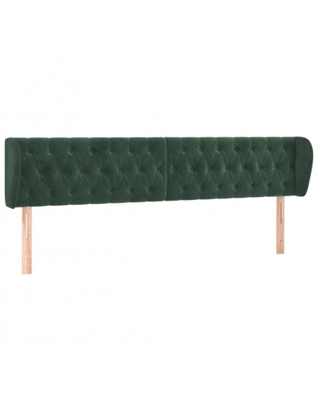 Testiera ad Orecchio Verde Scuro 203x23x78/88 cm in Velluto