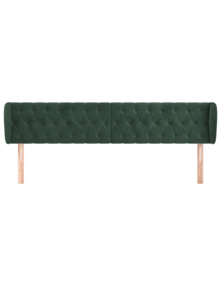 Testiera ad Orecchio Verde Scuro 203x23x78/88 cm in Velluto