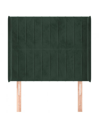 Testiera ad Orecchio Verde Scuro 83x16x118/128 cm in Velluto