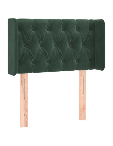 Testiera ad Orecchio Verde Scuro 83x16x78/88 cm in Velluto