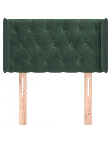 Testiera ad Orecchio Verde Scuro 83x16x78/88 cm in Velluto